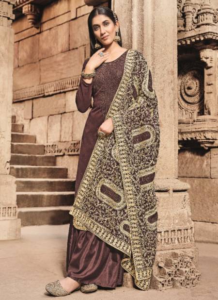 Chocolate Colour Vouch Naari 7 New Exclusive Wear Heavy Georgette Salwar Suit Collection 7005